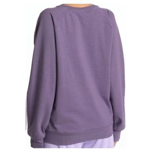 𝅺nwt Z by Zella Purple Maternity Crew Neck Sweatshirt Size Medium - Picture 6 of 6